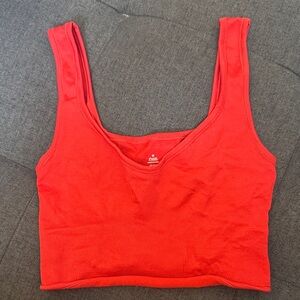 Women's Red Seamless Crop Top
